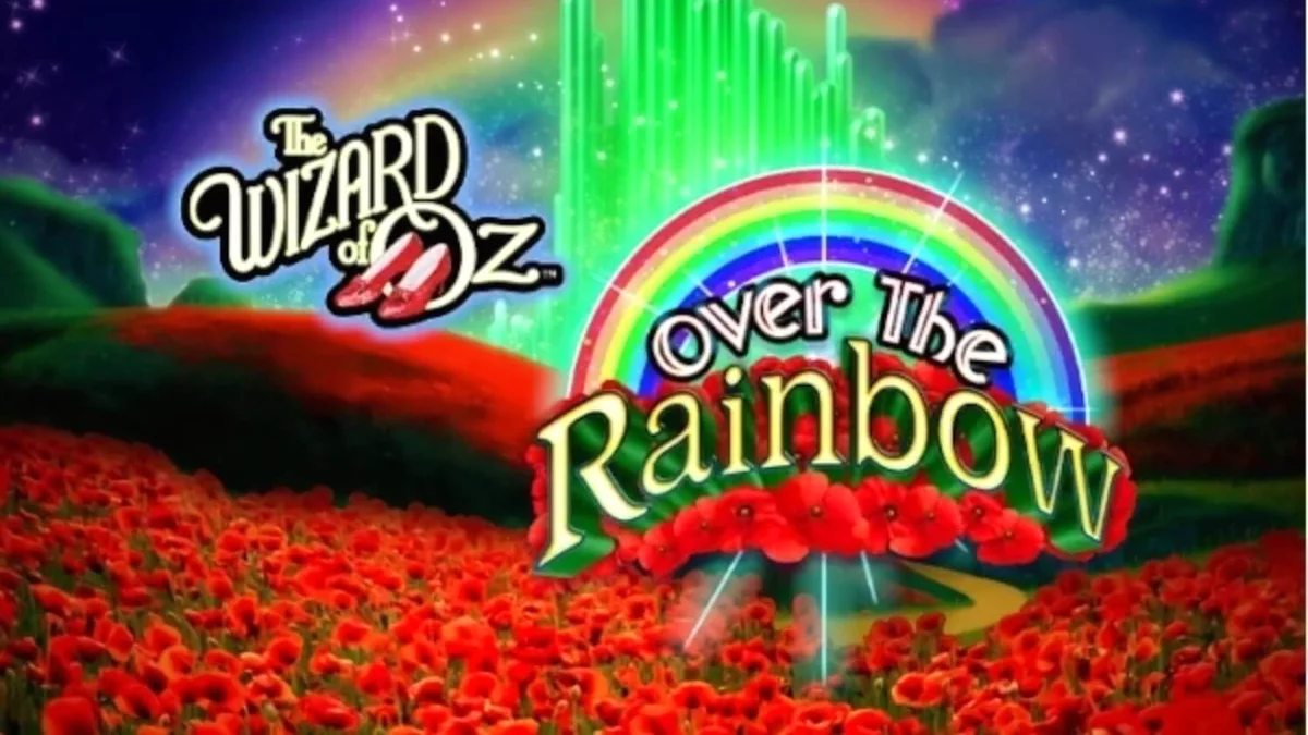 Tampilan visual slot The Wizard of Oz: Over the Rainbow dengan tema fantasi yang cerah
