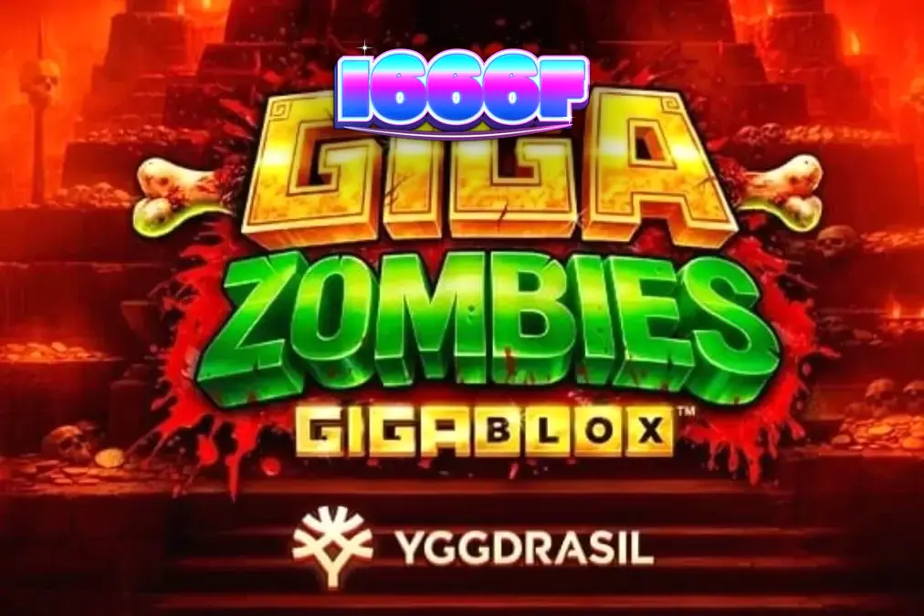 Tampilan visual slot Giga Zombies dengan latar belakang kuil Mayan yang mencekam dan karakter koboi wanita.